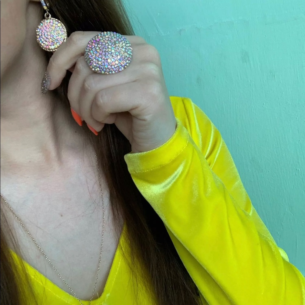 New Big Colorful Crystal Drop Earrings - Picture 6 of 8